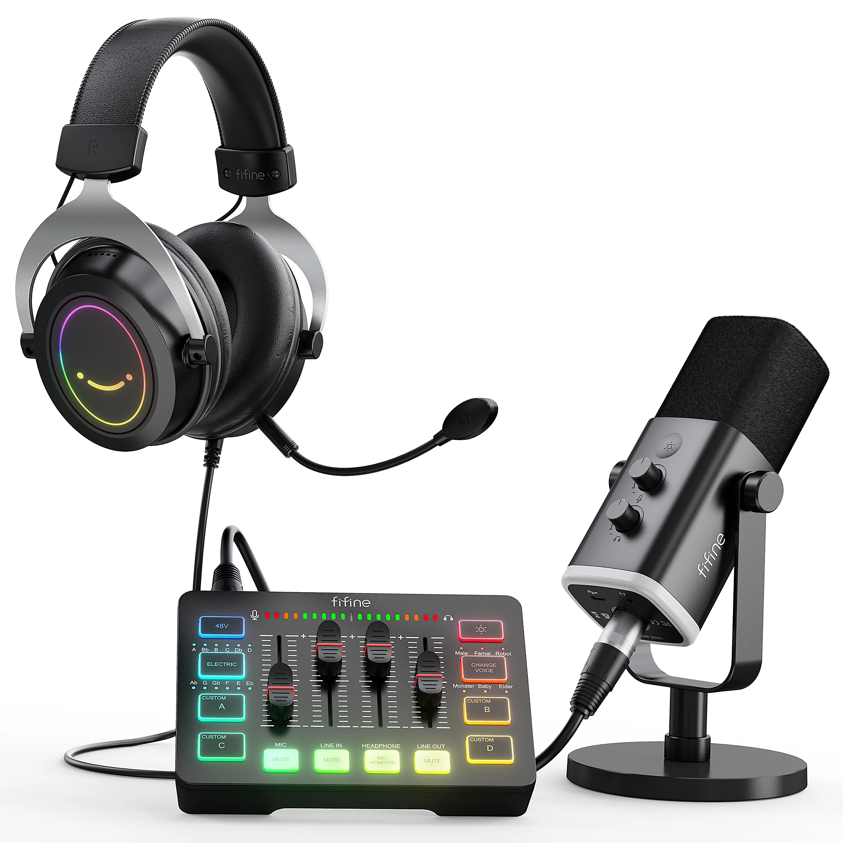Fifine PC Podcast Set Premium Audio for Live Streaming