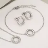 Steel and white rhinestone set