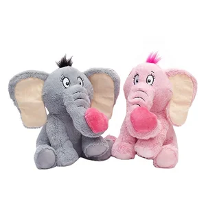 Valentines's Day Promotional Gifts Cute Stuffed Elephant Custom Logo Plush Elephant Toy