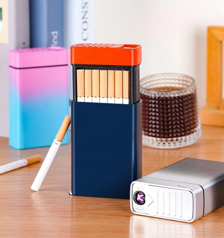 magic cigarette box Creative Magic Cigarette Box 20 Coarse Cigarette Box Lighter Type-C Fast  Charging Manufacturers Selling Wholesale