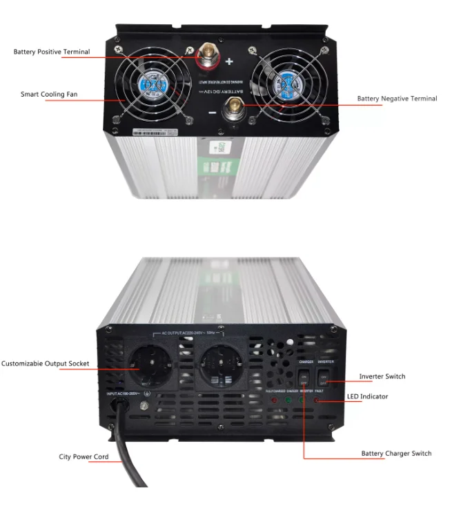 Cps2000 2000w 15a Ce/rohs Inverter With Charger Cps Series Dc 12v To Ac