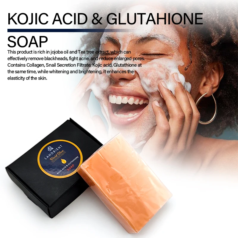LANORIENT Vitamin C Moisturizing Face Cream Kojic Acid Pigment Correction  Soap Glutathione Skin Whitening Korean Skin Care Set
