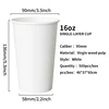 Blanco, calibre 90, 16 oz, 500 m, una sola capa.