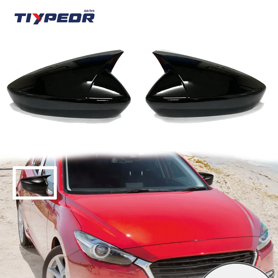 product refitting parts rearview mirrors cover for mazda 3 axela 2014   2019 exterior side rear view mirror shell 2015 2016  2017 2018-5