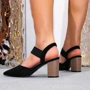 Elegant Lady High Heels with Pointed Toe and Thick Heel Suitable for Women Gatherings Commuting Office Work Women's Shoes