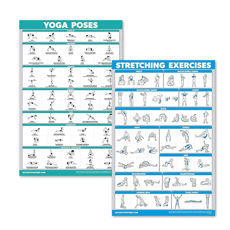 Yoga Poses Poster Beginner Yoga Position Chart English And Sanskrit ...