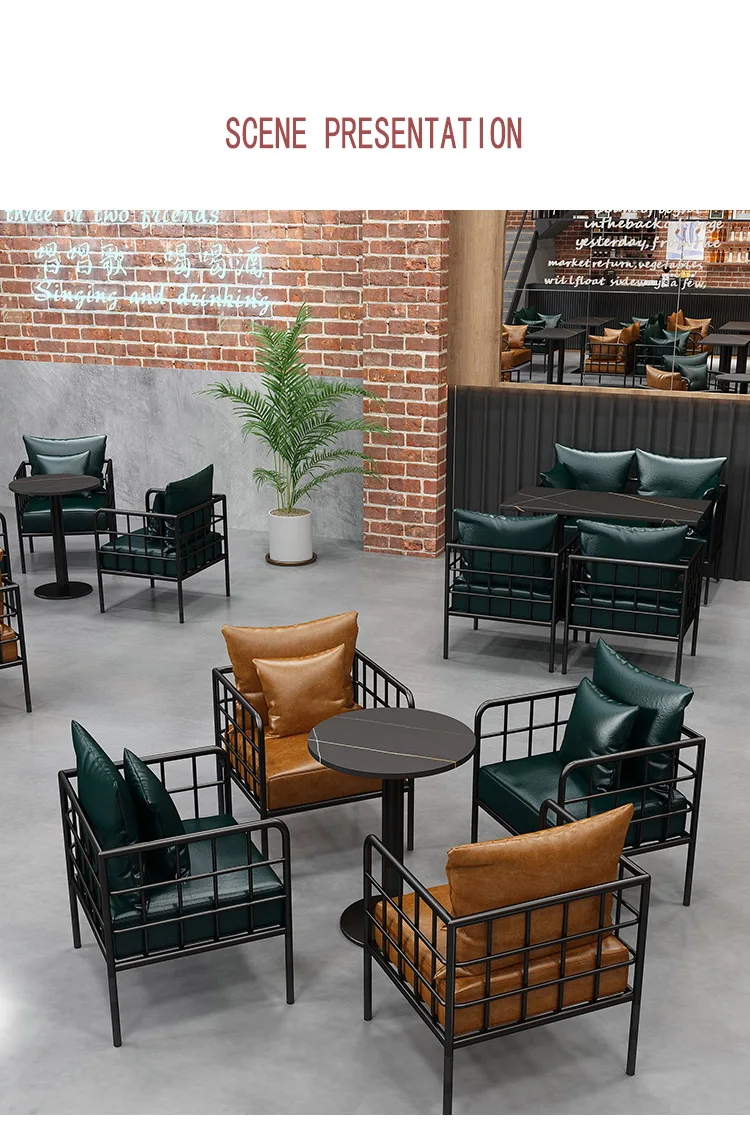 Modern Restaurant Cafe Furniture Leather Booth Seating Table And Chair