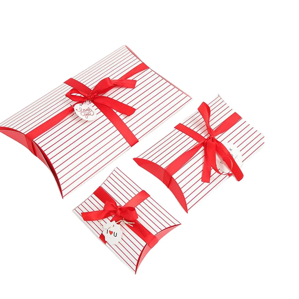 Customized Pillow Box Packaging Custom Boxes Cardboard Gift Candy Pillow Box in Stock