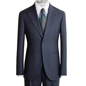 Fashion Style Plaid Fabric Causal Herringbone Strips Men's Slim Fit Plus Size Breathable Business Suit Blazer