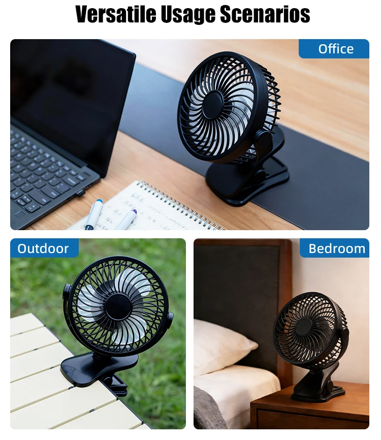 Usb Mini Clip Fan, Plastic, 4000mAh, Portable - detail 12