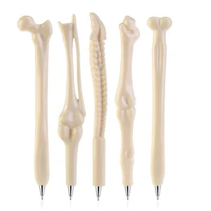 New Novelty Medical Doctor Bone Pen With Promotion Commercial Spine Shaped Stand Logo Ballpoint Writing for Student Supplies