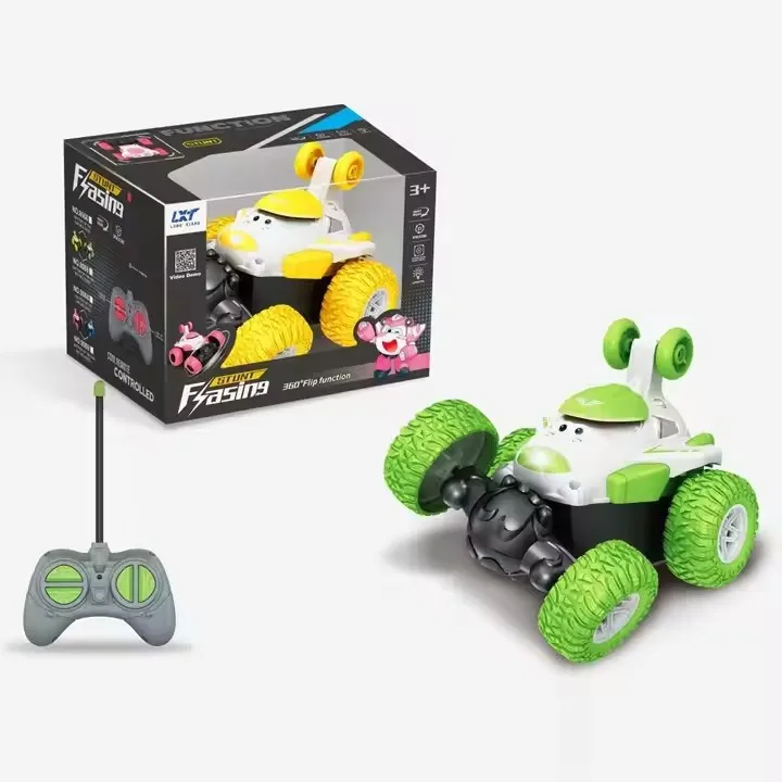 Kids 360 Degree Rotation Remote Control Stunt Car Toy Upright Walk with ...
