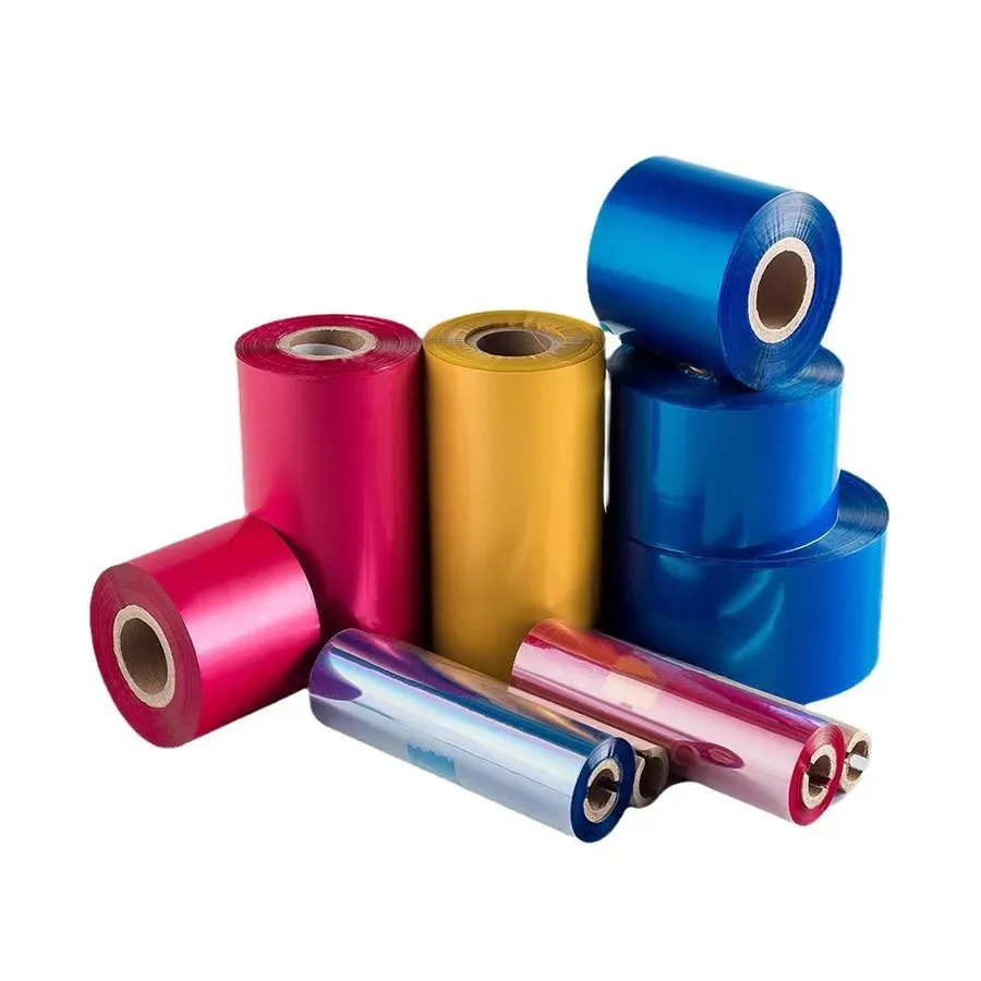 Manufacturer Wash Care Resin Ribbon 40mm 300m Thermal Transfer Ribbon for Garment Use Polyester Satin for Clothing