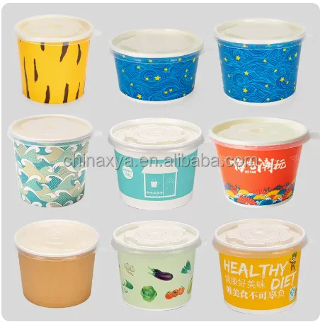 8oz\12oz\16oz\26oz customized paper cup for hot soup and noodles with pp lid manufacture