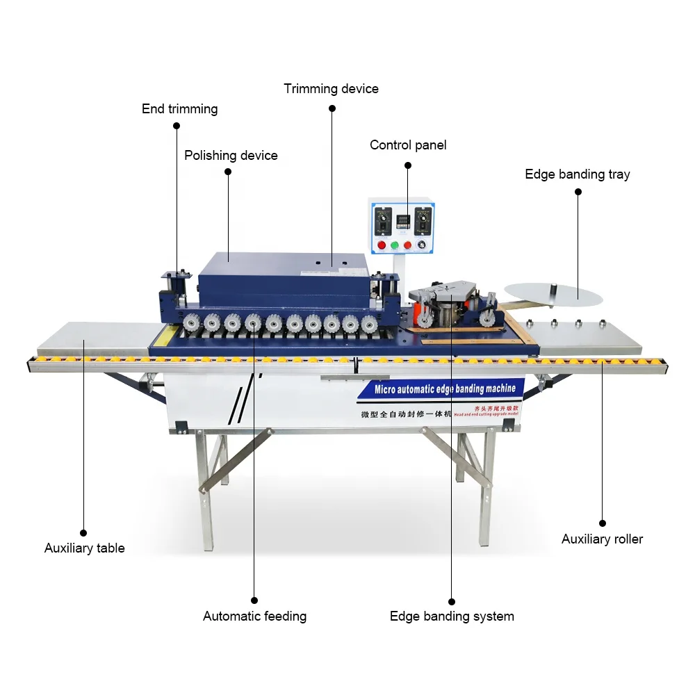 Automatic Small Portable Pvc Edge Banding Making Machine  Melamine Wood Manual Edge Banding Machine with Dust Removal Function
