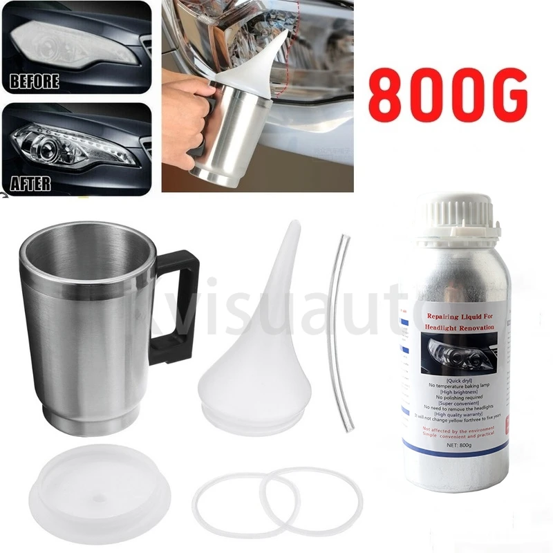 CQL Kvisuauto 800ML Car Headlight Repair Fluid Chemical Polishing Steam Headlight Cleaning Polishing Liquid
