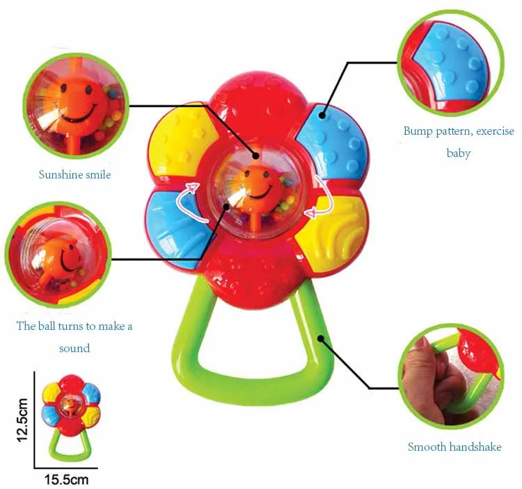 Нетоксичные безопасные пластиковые Забавные музыкальные погремушки Игрушка для раннего развития Набор детских звонков