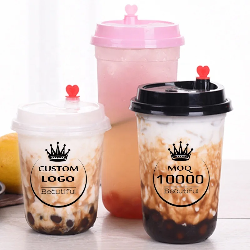 Custom Printing Logo Bubble Tea Cup 16 Oz 24 Oz Coffee Juice Smoothies U  Shape Boba Cup PP Plastic Cups with Lid - China PP Cup and Disposable Cup  price