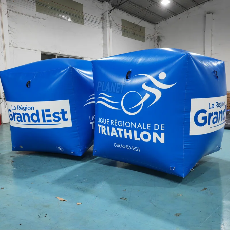 Custom Floating Inflatable Swim Buoy Inflatable Square Buoy Water Inflatable Marker Cube Buoy for Sports Event