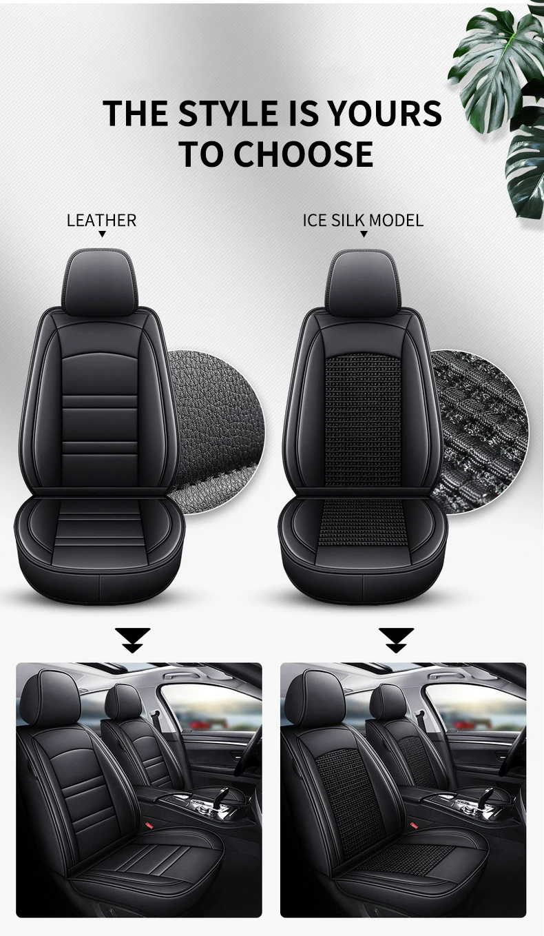 Car Seat Covers Full Set Luxury High Quality Four Season Universal Pu Leather Seat Cover Car