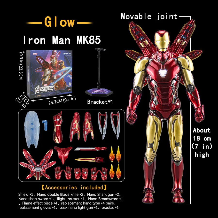 ZDTOYS Marvel 10th Anniversary Edition Iron Man MK85 Action Figure Model Toys Marvel Avengers Action Figures Wholesale