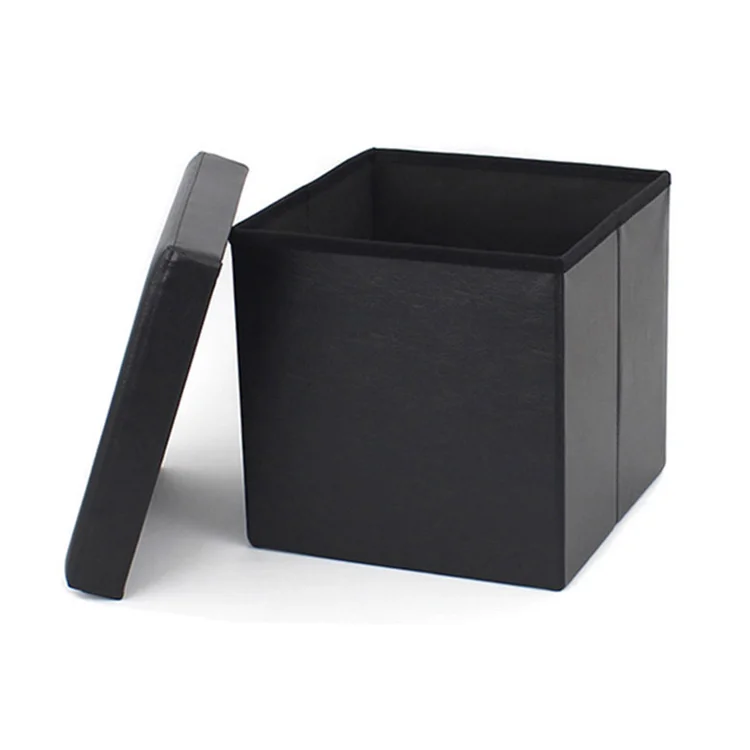 RTS фабрика, оптовая продажа, современная мебель для дома, ПВХ кожаный куб, складной оттоманка для хранения, складной стул