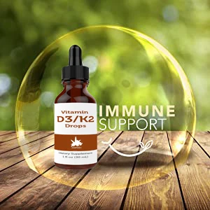 Vitamin D3 & K2 5000 IU Liquid Drops Oil For Support Immune System Vitamins And Supplements