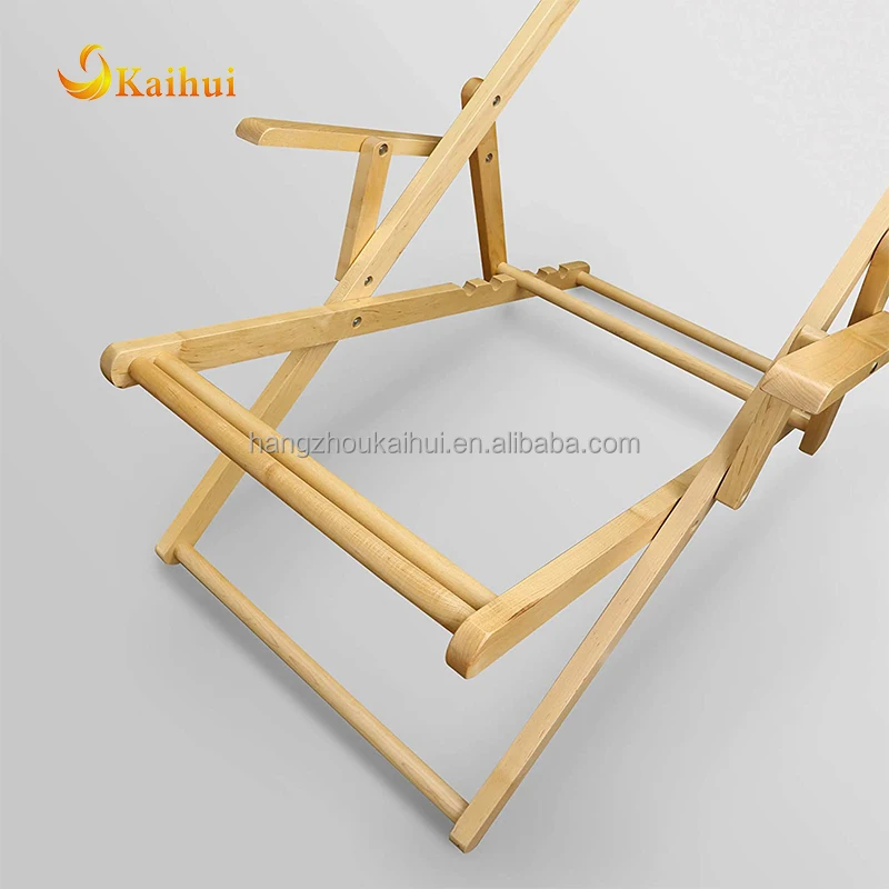 natural frame and natural canvas solid wood sling chair