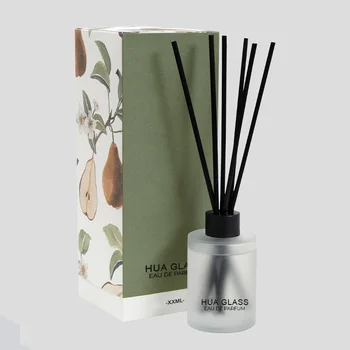 Frost White Fragrance Glass Refillable Diffuser Bottles, Diffuser Jars for Home Oil Fragrance Decoration Girl Women Gift (100ML)