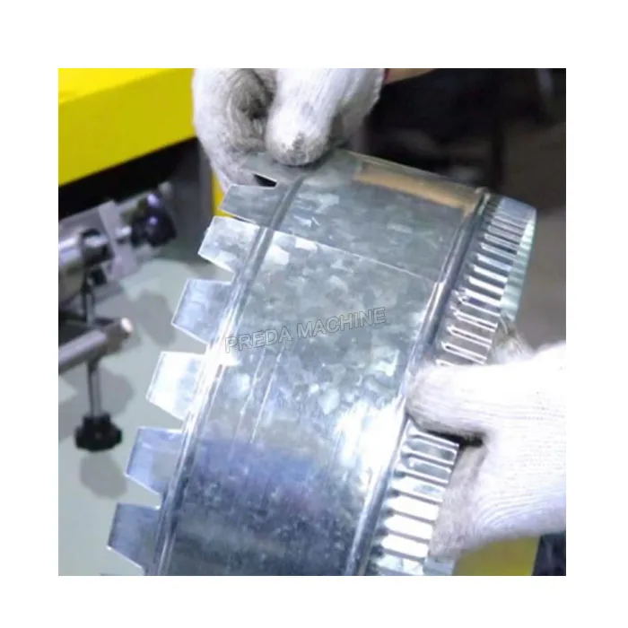 Round Pipe Duct Making Collar Notching Grooving Machine for HVAC