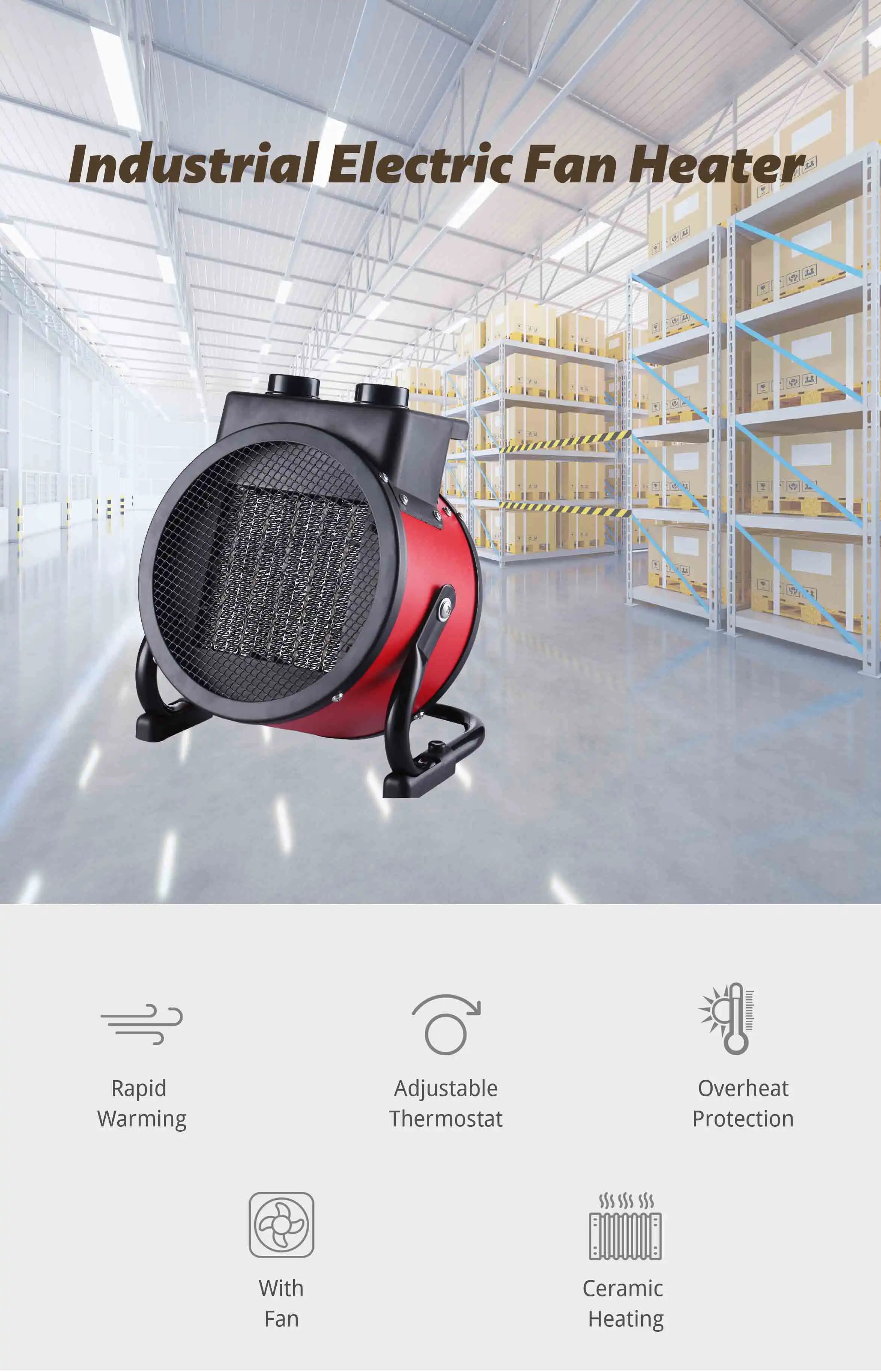 Ptc Heater, 3000W, Electric, Metal - detail 6