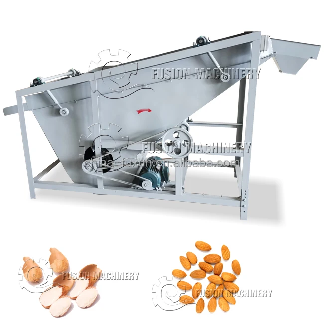 Palm Nut Kernel Separating Machine Walnut and Almond Cracking Cleaning Line Almond Kernel Dehuller Machine
