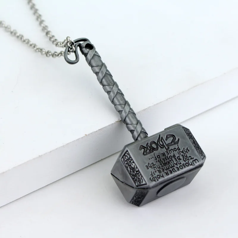 Wholesale Creative Thor Hammer Key Chain Mythology Marvel Avenger Metal  Keychain Pendants for Boys Fashion Jewelry Necklaces