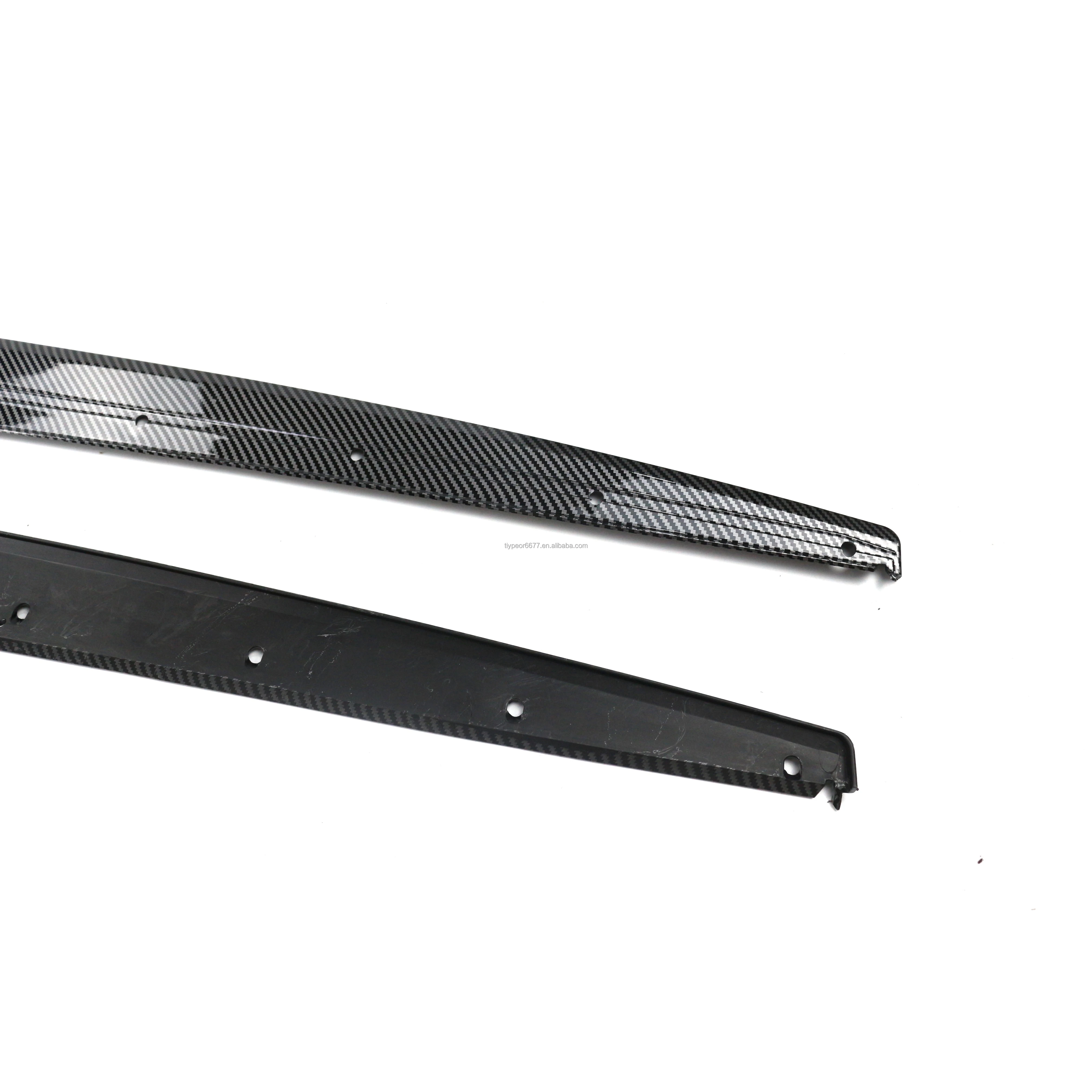 product tiypeor car side skirts extension lip carbon look upper bumper side skirt trim for bmw 3 series f30 2012   2018 side splitter-6