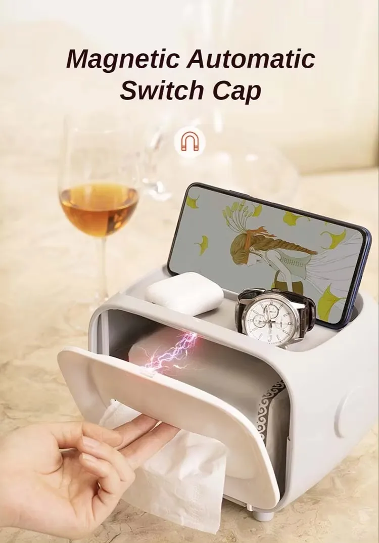 Modern Household Desktop Facial Tissue Box TV Tissue Paper Box Holder with Stylish Decoration for Home Use details