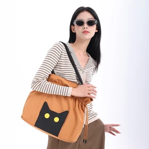 NOXXON Customized Large Capacity Casual Tote Bags Reusable Nylon Drawstring Bag Single Shoulder Tote Bags for College