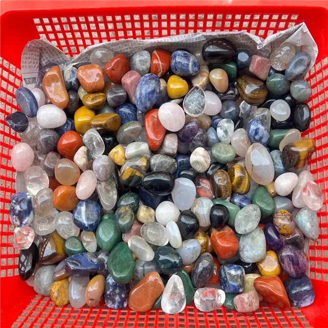 Wholesale Price Natural Mix Material Gemstone Stones Polished Crystal  Gravel Stone Quartz Tumble for Decoration