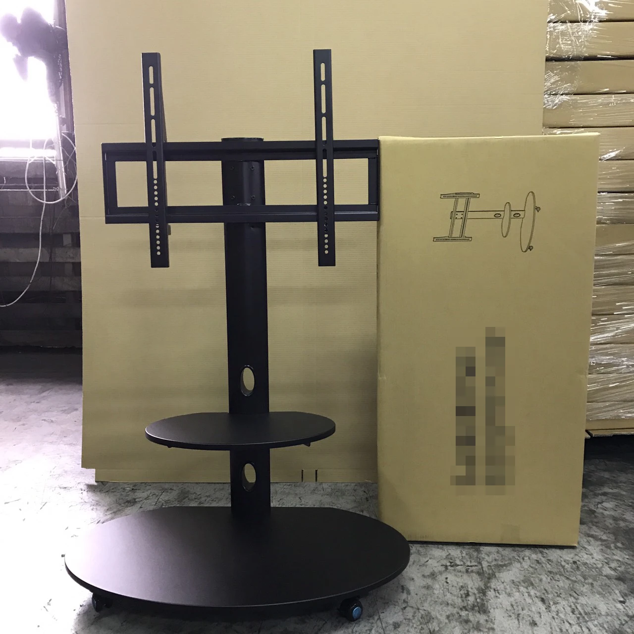 Stand Floor Type Height Adjustable Mobile Lcd Tv Trolley Cart Modern