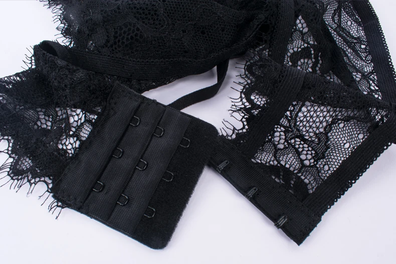 Plus-size Sexy Black Lace Underwear Suit Thin Soft Underwire Bra Bra ...