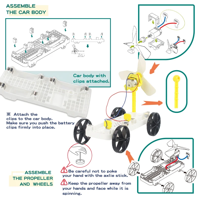 2 Way Car Circuit Kit Diy STEM Educational Science Experiment Toy Series and Parallel Physics Learning for Kids Gift