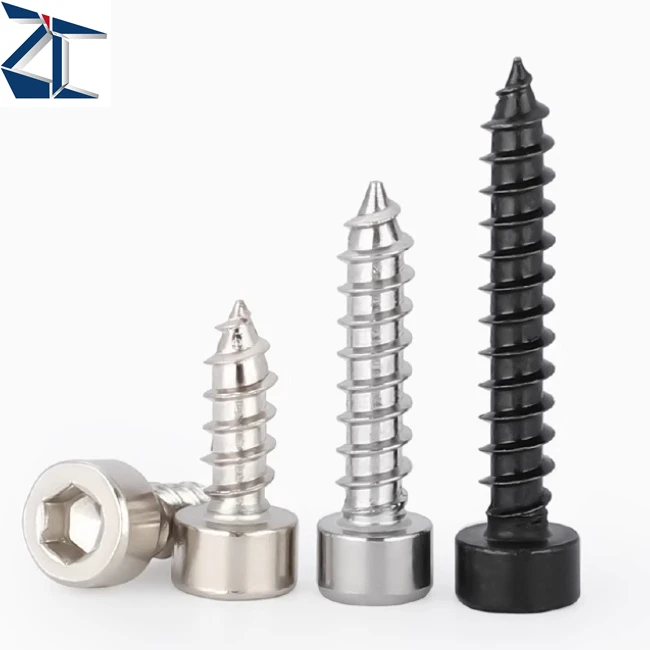 Profession Hexagonal Thin Cylindrical Cheese Cup Head Stainless Steel Self Tapping Screw Hex Socket Allen Head Cap Screw M3