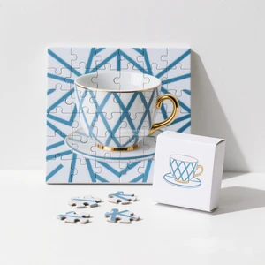 Personalization Custom Logo Coffee Cup Rompecabezas Para Sublimar 100 Pieces Paper Puzzle Jigsaw for Unisex