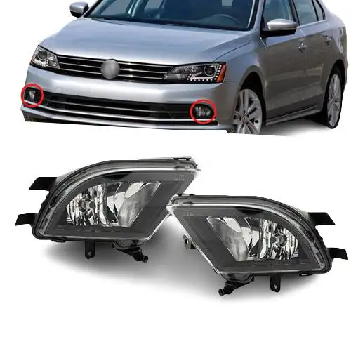 car No Wiring Clear Lens Fog Lights Lamps for volkswagen jetta 2015 2016 2017 oem5C7941699P 5C7941700P VW2592126 VW2593126