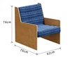 Poltrona a quadretti blu - colore legno naturale