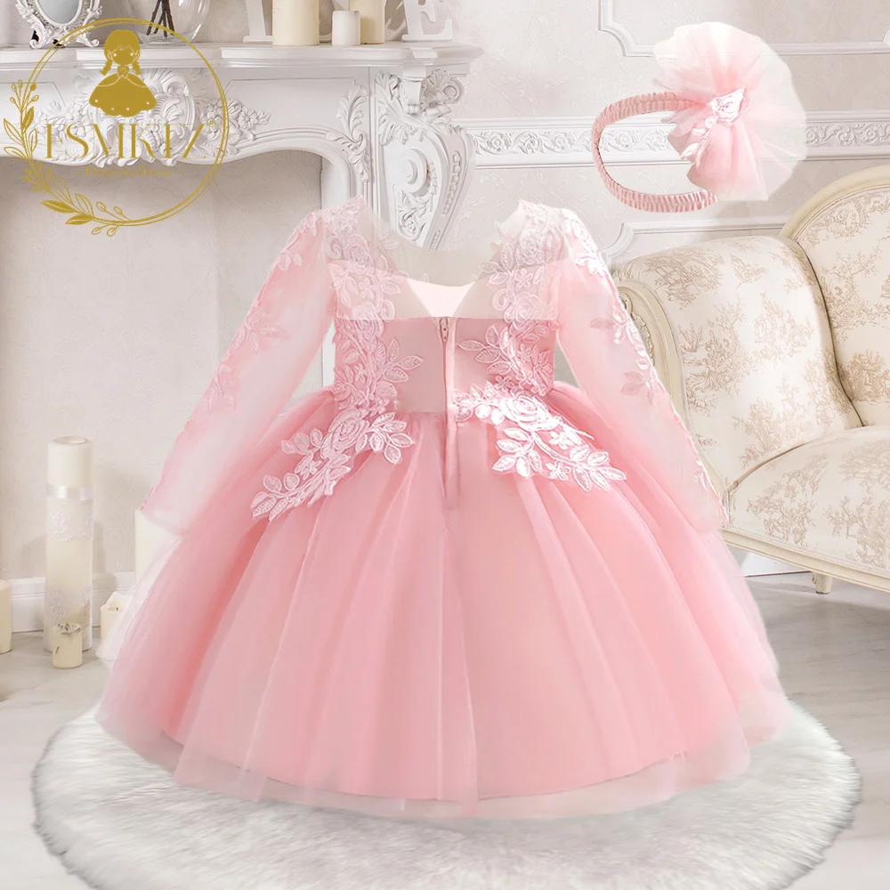 New Fashion Floral Dress for 3-Year-Old Kids Formal Summer Wedding Flower  Girl Birthday Party Wear Includes Free Headband