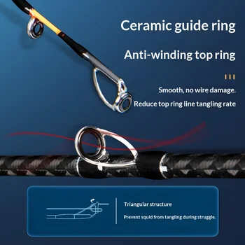 Squid Fishing Boat Rod Titanium Alloy Carbon H Hardness One Half Sections Slow Jigging Octopus Cuttlefish Sea Fishing Outdoors – Metal Jig – view 4