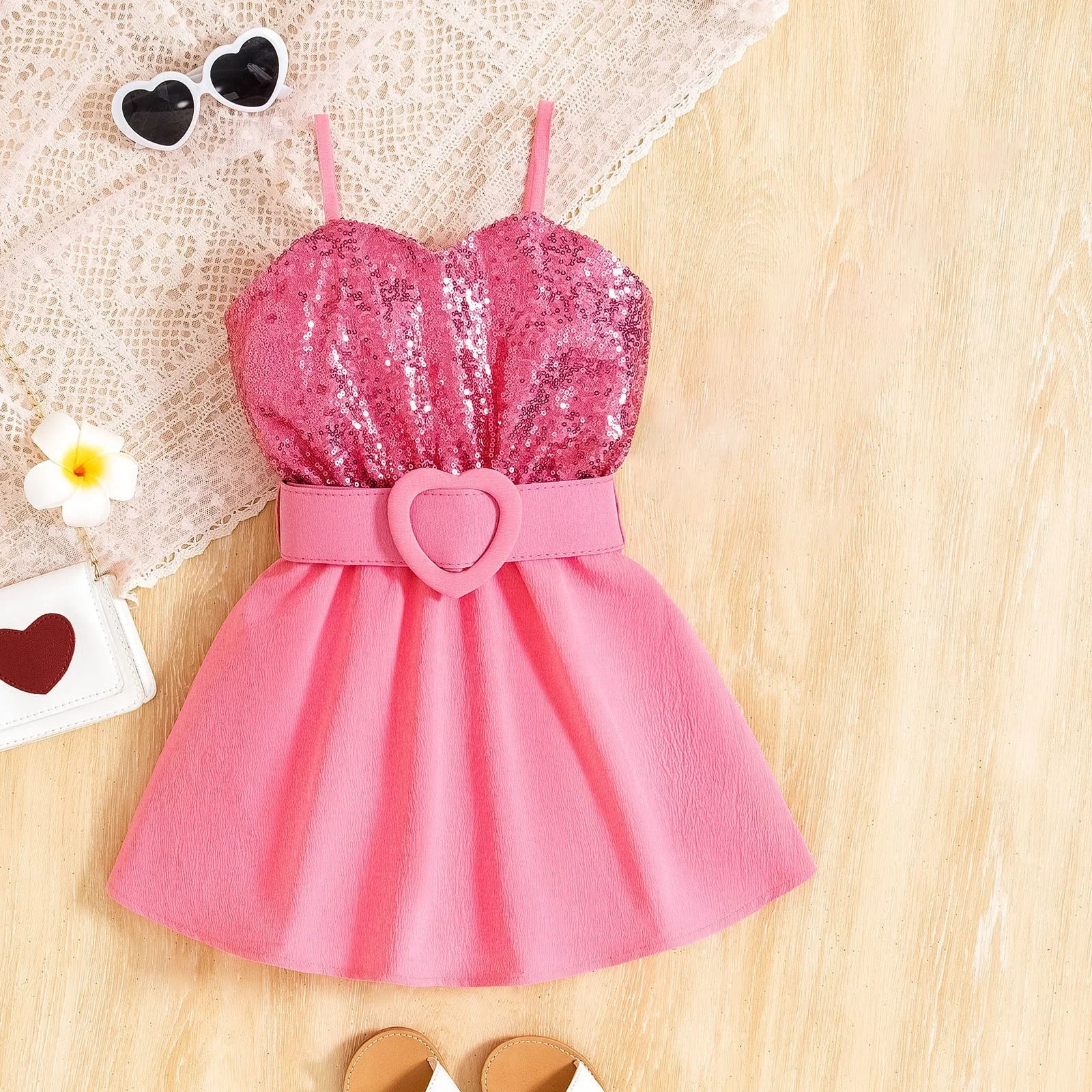 Hot Selling Bling Bling Girl's Clothing Baby Girl Dresses with - Main Image
