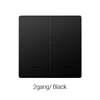 WiFi+RF Universal Single/Live-Neutral Wire 2-Gang Black