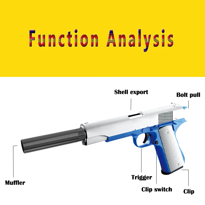 New Unisex Manual Loading Soft Bullet Toy Pistol Simulates Real Shell Ejection Shell-throwing Feature Safe Soft Bullets Toy Gun