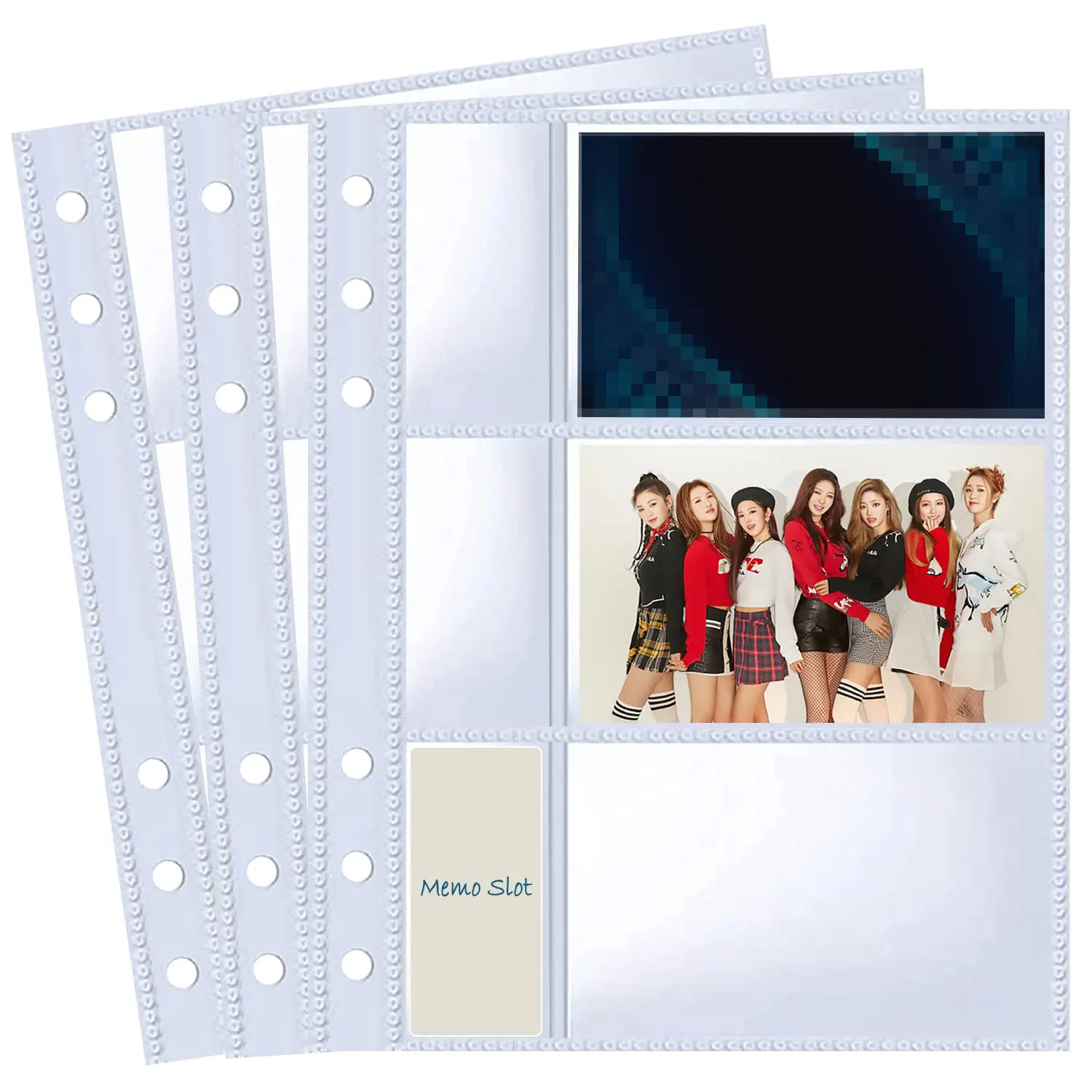 A5 Binder 6 кольцевых визитных карточек с прорезями для заметок 50 упаковок 300 карманов ультра-прозрачные рукава фотокарт 